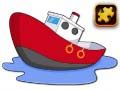 Igra Puzzle s čolnom v risanem slogu spletu