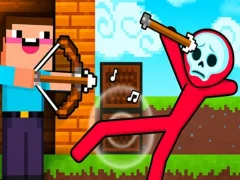 Igra Noob proti zombijem: Lokostrelec proti Stickmen spletu