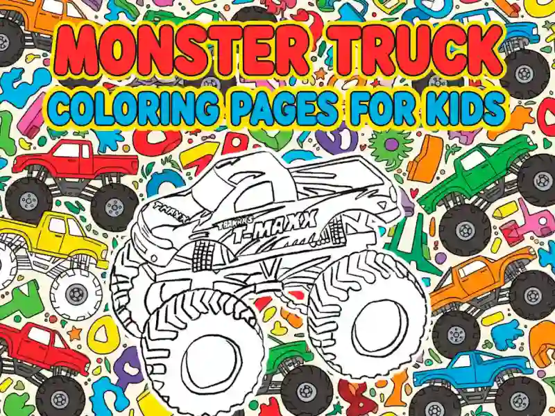 Igra Pobarvanke za otroke: Monster trucks spletu
