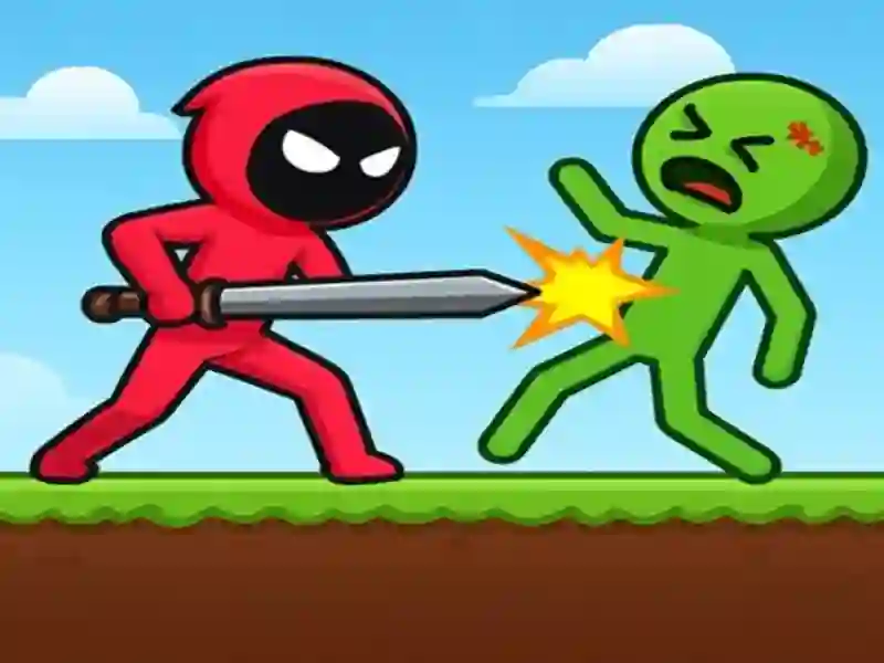 Igra Red Stickman proti šoli pošasti spletu