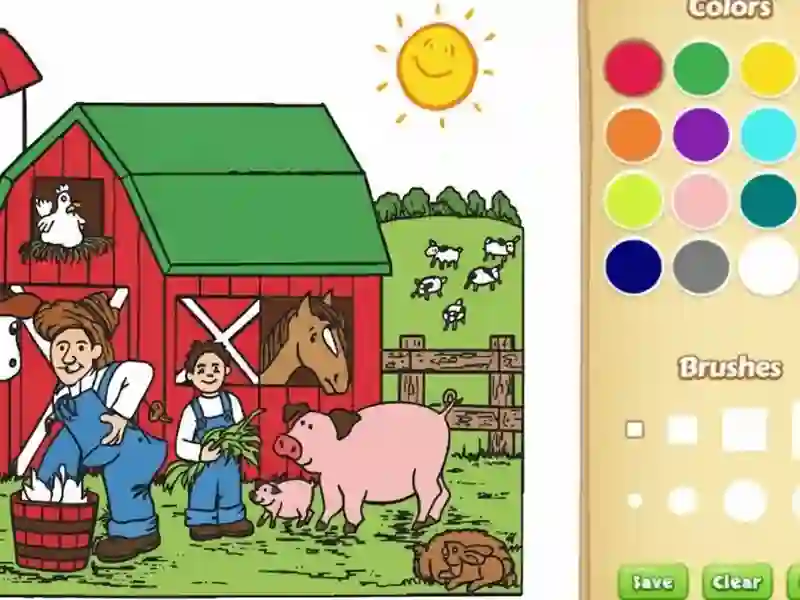 Igra Barvanje knjig za otroke: kmetija spletu