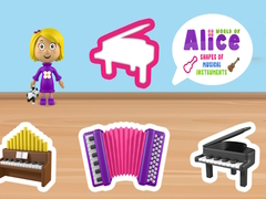 Igra Svet oblikov Alice glasbenih instrumentov spletu