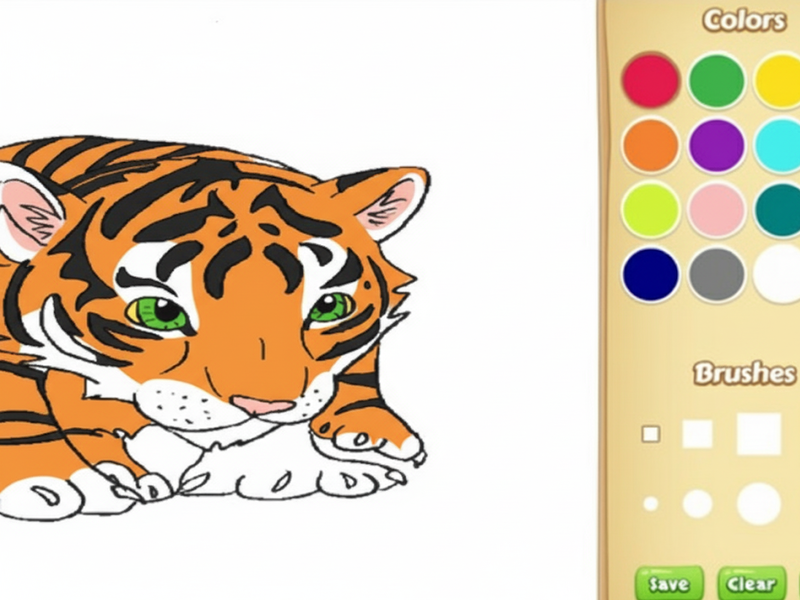 Igra Barvanje knjig: Tigerok spletu