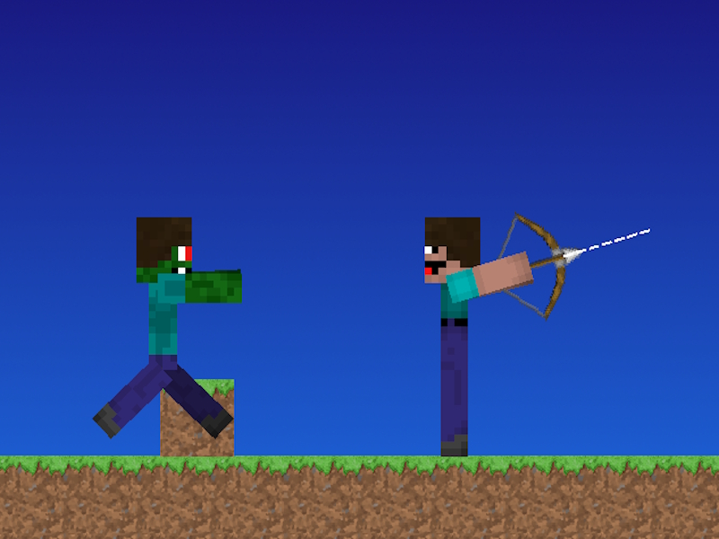Igra Nub proti profesionalcem. Lokostrelci Minecraft spletu